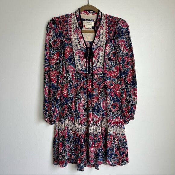 Anthropologie Spliced Tunic Dress in Blue Motif - XS - Picture 2 of 7